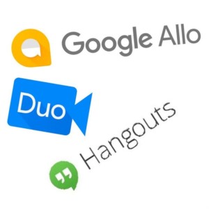 Google Hangout, Google Allo, and Google Duo
