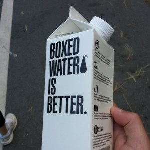 Boxing Water, Rather than Shipping in Plastic Bottles.