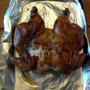 A grilled whole chicken recipe