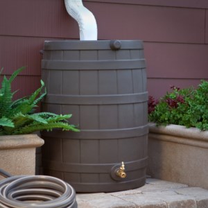 Rain Barrels are good for saving water by recycling rainwater runoff into non-potable water.