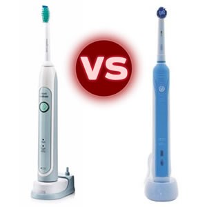 Philips Sonicare vs Braun Oral B electric toothbrush.