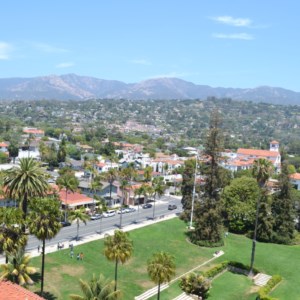A view of Santa Barbara from above the city courthouse.